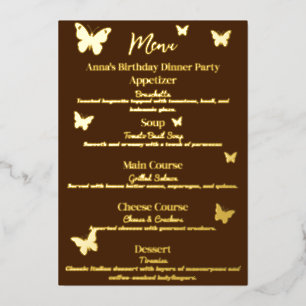 Brown Butterfly Themed Geburtstagskarte Folien Feiertagskarte