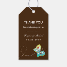 Brown Butterfly Wedding Party Gefallen Tag Geschenkanhänger