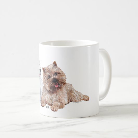 Brown Cairn und Westie Terriers Kaffeetasse (VorderseiteRechts)