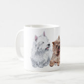 Brown Cairn und Westie Terriers Kaffeetasse (Vorderseite Links)