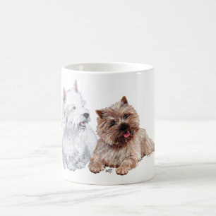 Brown Cairn und Westie Terriers Kaffeetasse