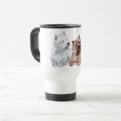 Brown Cairn und Westie Terriers Reisebecher (Vorderseite Links)