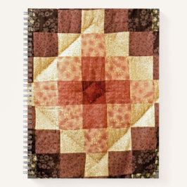 Brown Calico Patchwork Quilt Notizblock