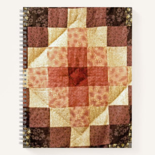 Brown Calico Patchwork Quilt Notizblock