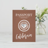 Brown California Passport Save the Date (Stehend Vorderseite)