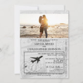 Brown California Passport Wedding Einladung (Vorderseite)