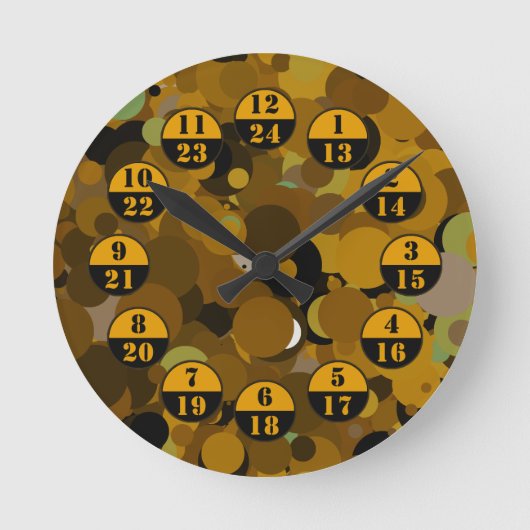 Brown Camouflage Military Time Runde Wanduhr (Vorderseite)