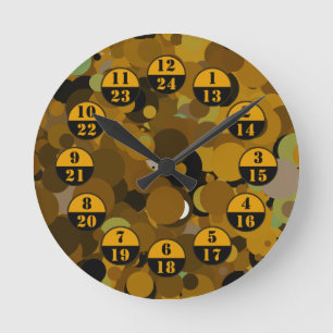 Brown Camouflage Military Time Runde Wanduhr