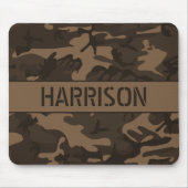 Brown Camouflage Mit Monogramm Mousepad (Vorne)