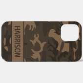 Brown Camouflage Monogram Case-Mate iPhone Hülle (Rückseite (Horizontal))