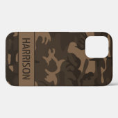 Brown Camouflage Monogram Case-Mate iPhone Hülle (Rückseite (Horizontal))