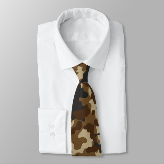 Brown Camouflage Neck Tie Krawatte (Gebunden)