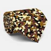 Brown Camouflage Pattern Neck Tie Krawatte (Gerollt)