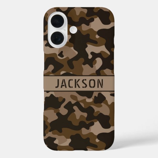 Brown Camouflage Personalized Case-Mate iPhone Hülle (Rückseite)