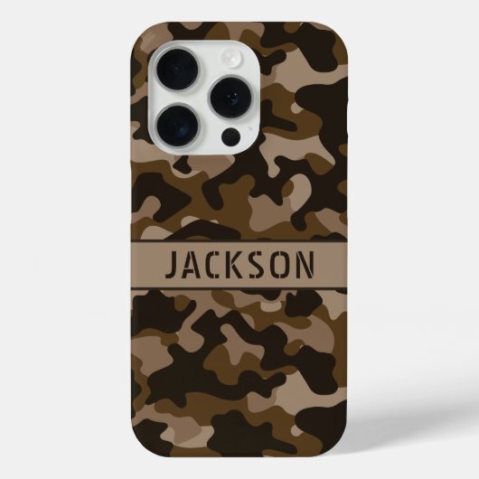 Brown Camouflage Personalized Case-Mate iPhone Hülle (Rückseite)