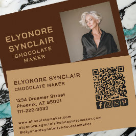 Brown Caramel Chocolate Maker Personal Photo Visitenkarte