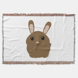 Brown Cartoon Bunny Decke