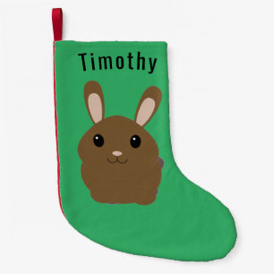 Brown Cartoon Bunny Kleiner Weihnachtsstrumpf