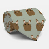 Brown Cartoon Bunny Krawatte (Gerollt)