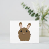 Brown Cartoon Bunny Postkarte (Stehend Vorderseite)