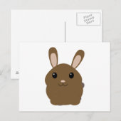 Brown Cartoon Bunny Postkarte (Vorne/Hinten)
