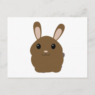Brown Cartoon Bunny Postkarte