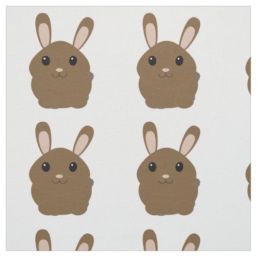 Brown Cartoon Bunny Stoff (Muster)