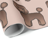 Brown Cartoon Poodle Hunde Muster Geschenkpapier (Rolleneckpunkt)