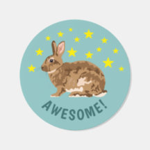 Brown Cartoon Rabbit Bunny Awesome Kids' Reward