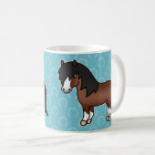 Brown Cartoon Shetland Pony Kaffeetasse (VorderseiteRechts)
