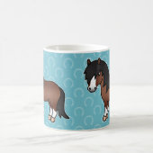 Brown Cartoon Shetland Pony Kaffeetasse (Mittel)