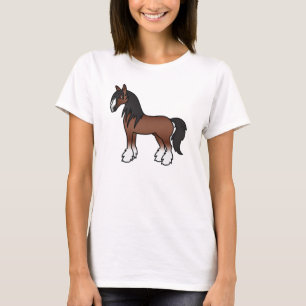 Brown Cartoon Sinti und Roma Vanner Shire Clydesda T-Shirt