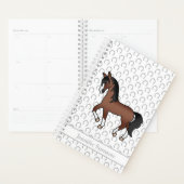 Brown Cartoon Trotting Horse & Custom Text Planer (Anzeige)