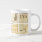 Brown Cat and Yellow Bird by Chariklia Zarria Jumbo-Tasse (Rechts)