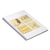 Brown Cat and Yellow Bird by Chariklia Zarria Notizblock (Rechte Seite)