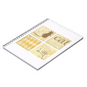 Brown Cat and Yellow Bird by Chariklia Zarria Notizblock (Linke Seite)