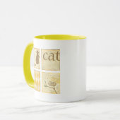 Brown Cat and Yellow Bird by Chariklia Zarria Tasse (Vorderseite Links)