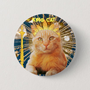 Brown Cat Funny Pet Liebhaber Cooler Moderner Chic Button