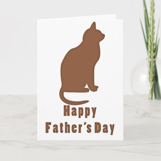 Brown Cat Happy Father's Day Card Karte (Vorderseite)