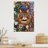 Brown Cat in Garden Poster Print (Küche)