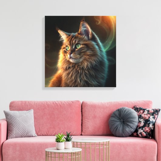 Brown Cat Leinwanddruck (Insitu (Wohnzimmer))