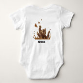 Brown Cat & Night Butterfells Personalisiert Baby Strampler (Rückseite)