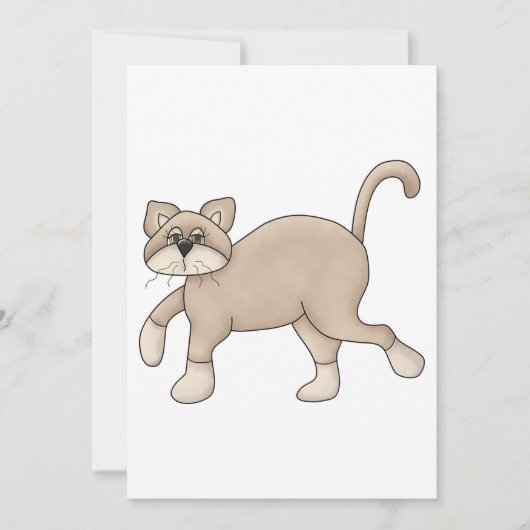 Brown Cat Walking Einladung (Vorderseite)