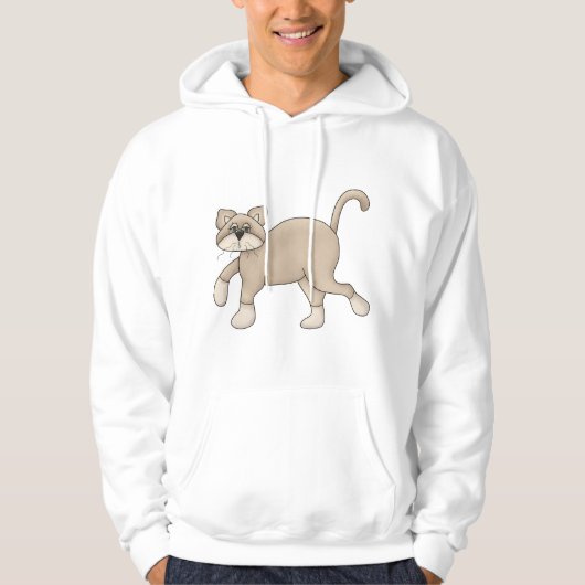 Brown Cat Walking Hoodie (Vorderseite)
