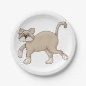 Brown Cat Walking Pappteller (Vorderseite)