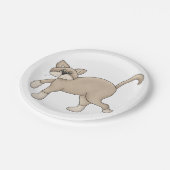 Brown Cat Walking Pappteller (Schrägansicht)