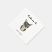 Brown Cat Wedding Cocktail Napkins Serviette (Ecke)
