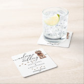 Brown Cavapoo Dog Welpe Willkommen bei der Hochzei Rechteckiger Pappuntersetzer (Vor Ort)