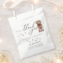 Brown Cavapoo Hund Hochzeit Danke Geschenktütchen