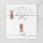 Brown Cavapoo Welpe Dog Besitzer Hochzeitszitabell Platzkarte (Außenseite Aufgefaltet)